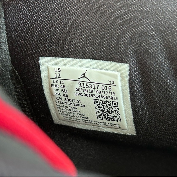 Jordan Spiz'ike Black Gym Red White 315317-016 Men's Size 12 Sneakers - Picture 12 of 12